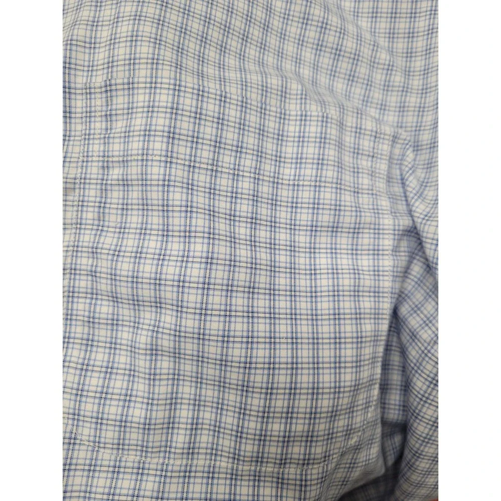 Jos. A. Bank Travelers Collection Mens Blue Plaid Button Down Shirt 16-34 Cotton